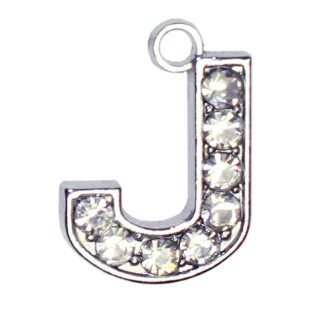 Буква J с белыми стразами