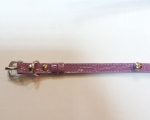 ошейник 10мм+8мм фиолетовый  пряжка без страз