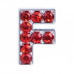 Буква F с красными стразами
