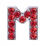 Буква M с красными стразами
