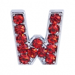 Буква W с красными стразами