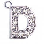 Буква D с белыми стразами
