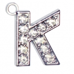 Буква K с белыми стразами
