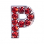 Буква P с красными стразами