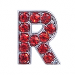 Буква R с красными стразами
