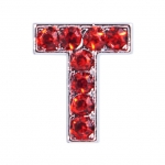 Буква T с красными стразами